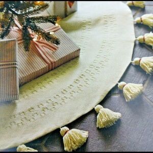 Hearth & Hand Cream Embroidered tree skirt